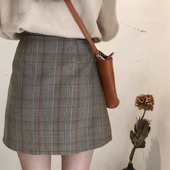 NWT ✨ Camel Plaid A-Line Skirt - Picture 5 of 5